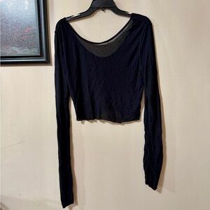 Elegant Black Long Sleeve Women's Top